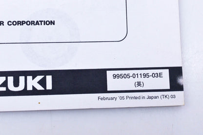 OEM Suzuki 99505-01195-03E DR-Z400SMK5 Assembly & Pre-Delivery Service Guide