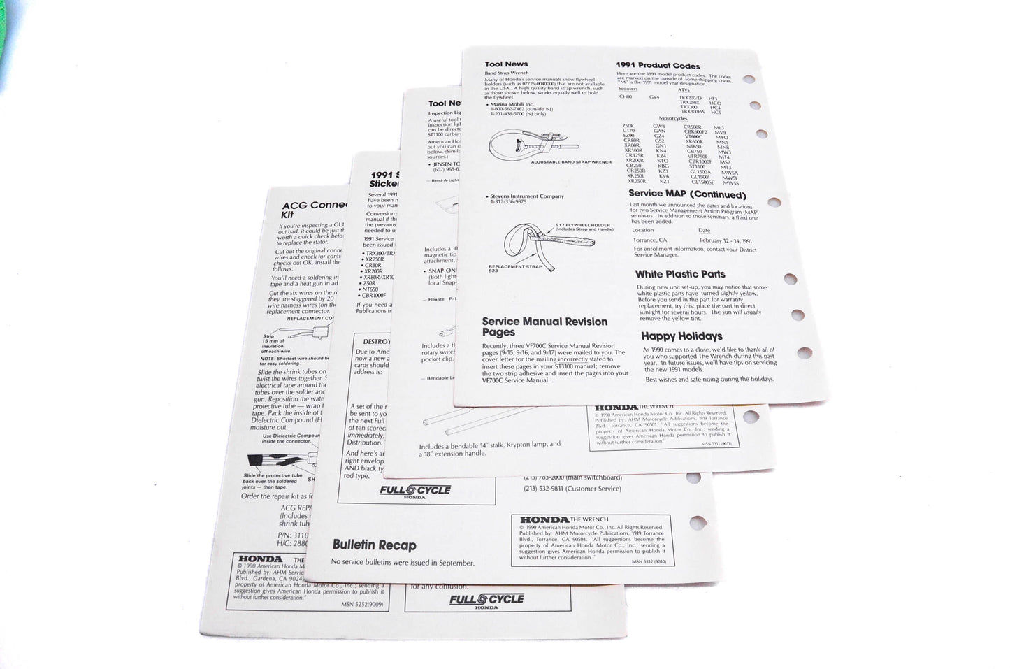 OEM Honda The Wrench Service Technician 1990 Issues