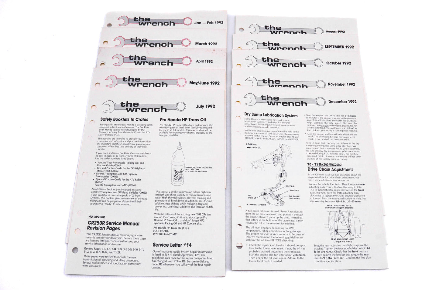 OEM Honda The Wrench Service Technician 1992 issues