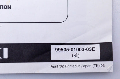 OEM Suzuki 99505-01003-03E LT-Z400K3 Assembly & Pre-Delivery Service Guide