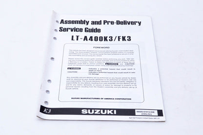 OEM Suzuki 99505-01013-03E LT-A400K3/FK3 Assembly & Pre-Delivery Service Guide