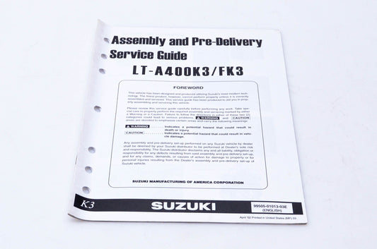 OEM Suzuki 99505-01013-03E LT-A400K3/FK3 Assembly & Pre-Delivery Service Guide