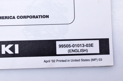 OEM Suzuki 99505-01013-03E LT-A400K3/FK3 Assembly & Pre-Delivery Service Guide