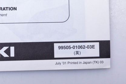 OEM Suzuki 99505-01062-03E LT-F400K2/FK2 Assembly & Pre-Delivery Service Guide