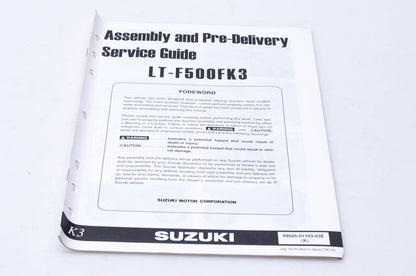 OEM Suzuki 99505-01103-03E LT-F500FK3 Assembly & Pre-Delivery Service Guide