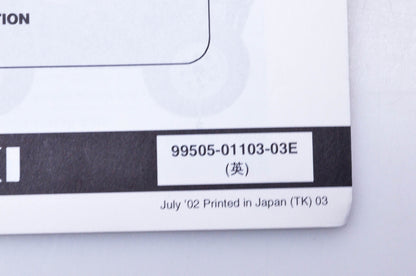 OEM Suzuki 99505-01103-03E LT-F500FK3 Assembly & Pre-Delivery Service Guide
