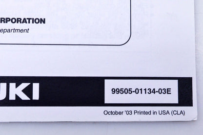 OEM Suzuki 99505-01134-03E LT-V700FK4 Assembly & Pre-Delivery Service Guide
