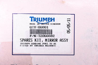 OEM Triumph T2066682, KEN-SEAN-010, L000015 Chrome Side Mirror Assembly
