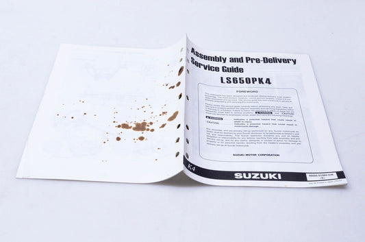 OEM Suzuki 99505-01084-03E LS650PK4 Assembly & Pre-Delivery Service Guide