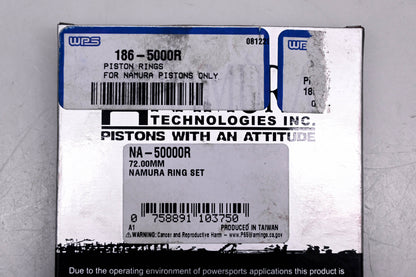 Namura NA-50000R 7.200mm Piston Ring Kit NOS