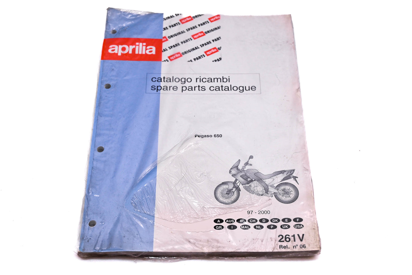 Aprilia 88261V0 1997-2000 Pegaso 650 Spare Parts Catalogue 261V NOS