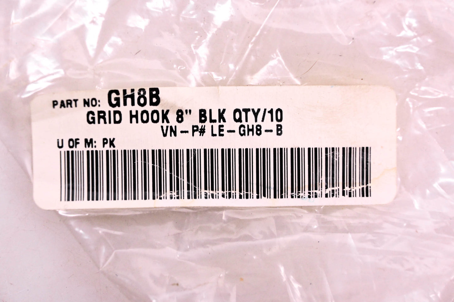 Gridwall GH8B, LE-GH8-B Black 8" Grid Hooks NOS