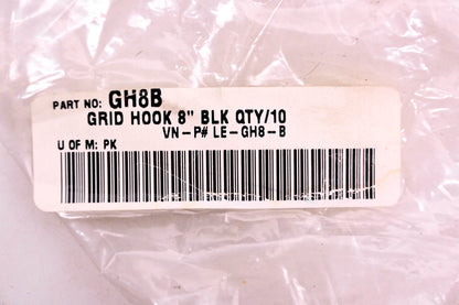 Gridwall GH8B, LE-GH8-B Black 8" Grid Hooks NOS
