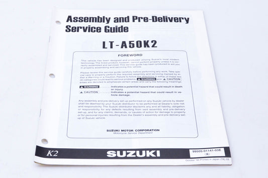 OEM Suzuki 99505-01141-03E LT-A50K2 Assembly & Pre-Delivery Service Guide