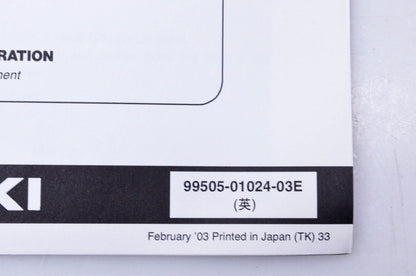 OEM Suzuki 99505-01024-03E LT-Z250K4 Assembly & Pre-Delivery Service Guide