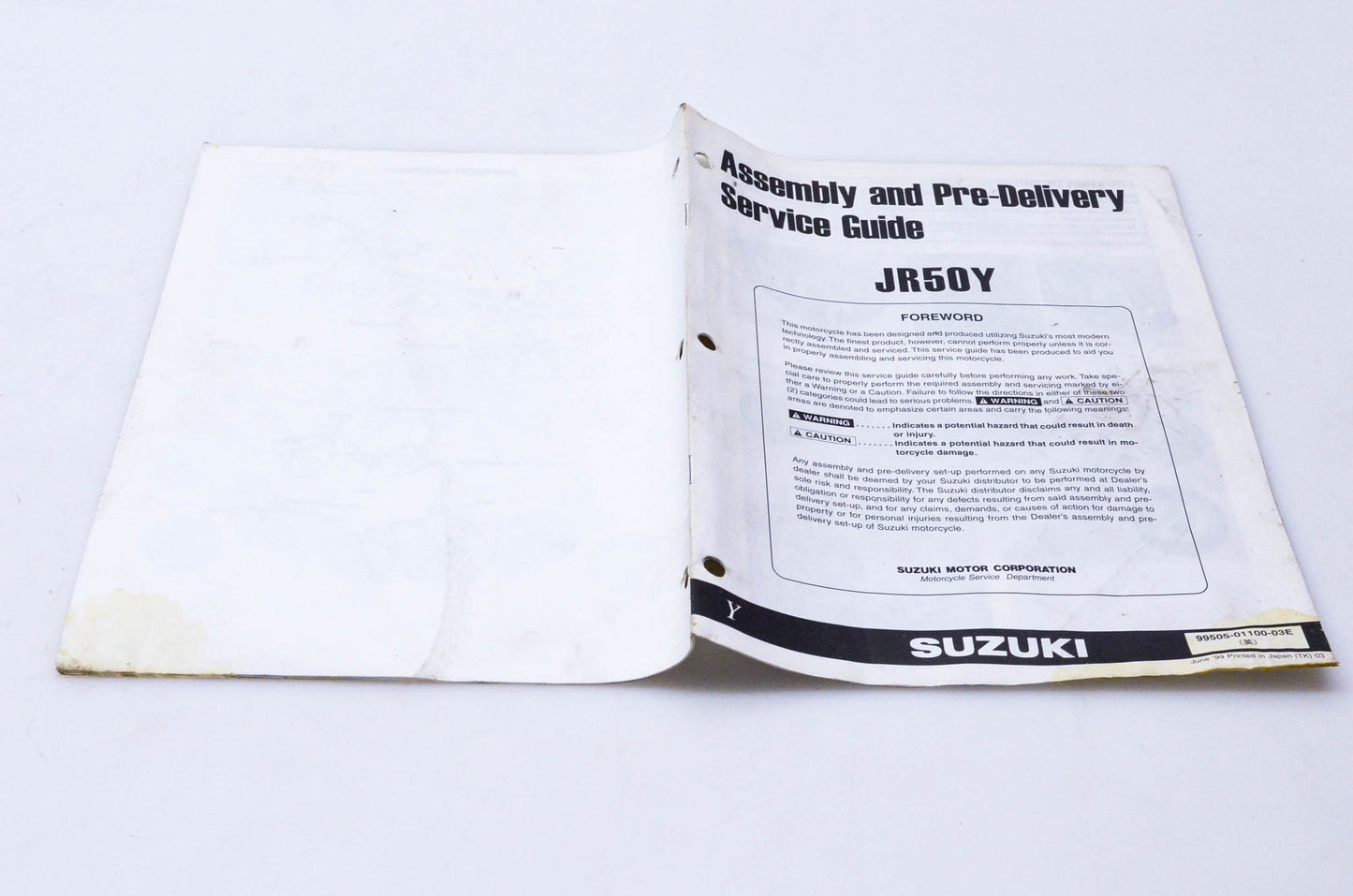 OEM Suzuki 99505-01100-03E JR50Y Assembly & Pre-Delivery Service Guide