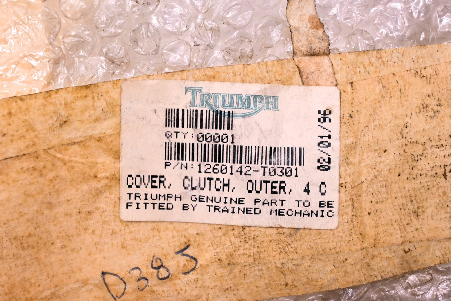 New OEM Triumph 1260142-T0301, 1260350 Black Clutch Cover Plate NOS