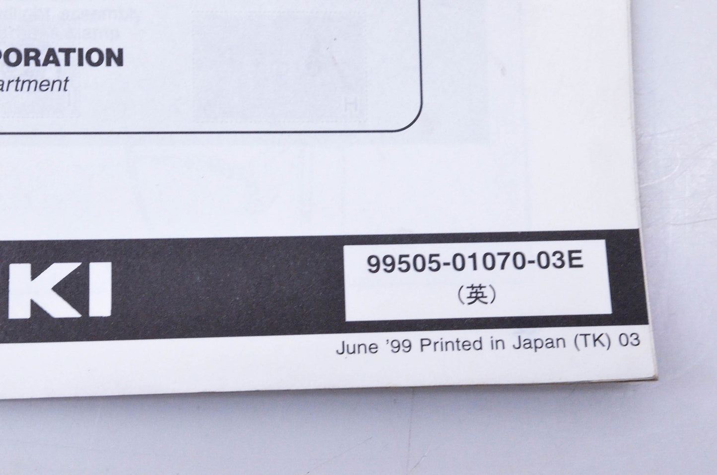 OEM Suzuki 99505-01070-03E DS80Y Assembly & Pre-Delivery Service Guide