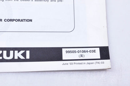 OEM Suzuki 99505-01064-03E RM125K4 Assembly & Pre-Delivery Service Guide