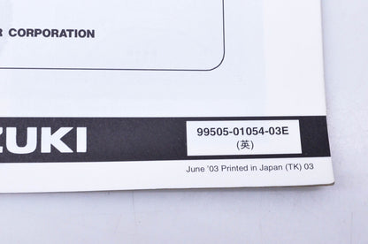 OEM Suzuki 99505-01054-03E RM250K4 Assembly & Pre-Delivery Service Guide