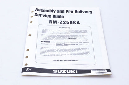 OEM Suzuki 99505-01104-03E RM-Z250K4 Assembly & Pre-Delivery Service Guide