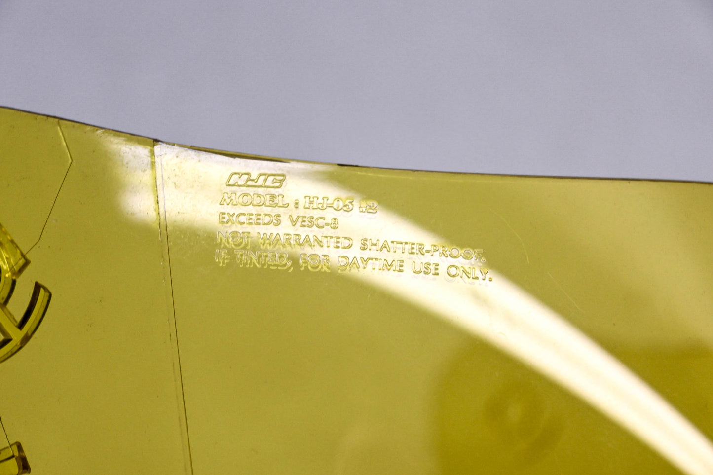 HJC HJ-05 #2 Yellow Tint Helmet Shield NOS