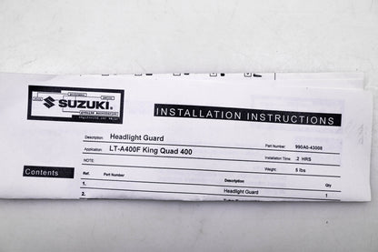 New OEM Suzuki 990A0-43008 LT-A400F King Quad 400 Headlight Guard Kit NOS