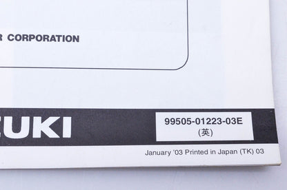 OEM Suzuki 99505-01223-03E SV650K3 Assembly & Pre-Delivery Service Guide