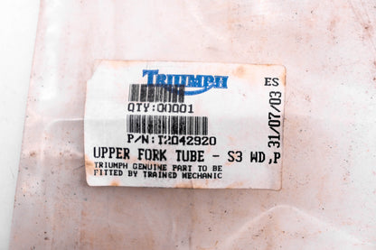 New OEM Triumph T2042920 Upper Fork Tube NOS