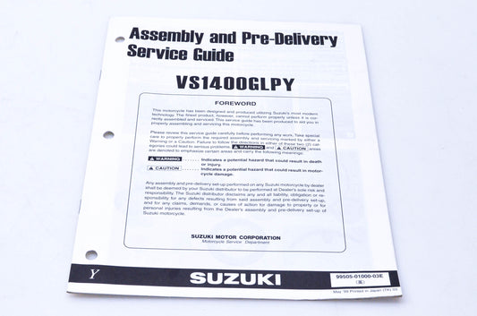OEM Suzuki 99505-01000-03E VS1400GLPY Assembly & Pre-Delivery Service Guide