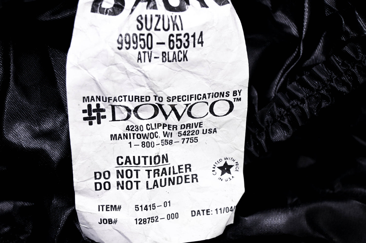 Dowco 99950-65314, 51415-01 Black ATV Cover