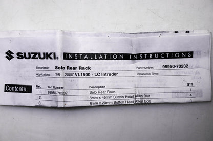 New OEM Suzuki 99950-70232 Solo Rear Rack Kit NOS