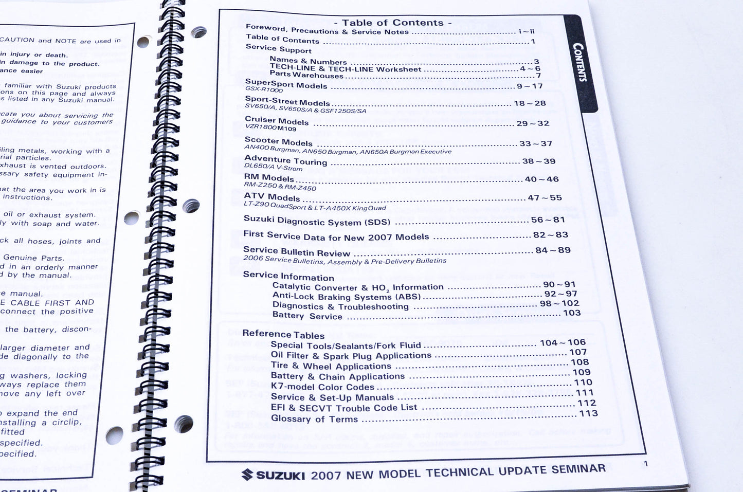 OEM Suzuki 99923-15207 2007 Technical Update Seminar Manual