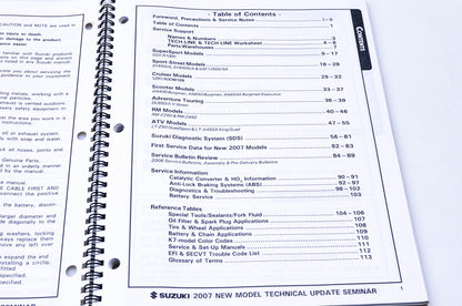 OEM Suzuki 99923-15207 2007 Technical Update Seminar Manual