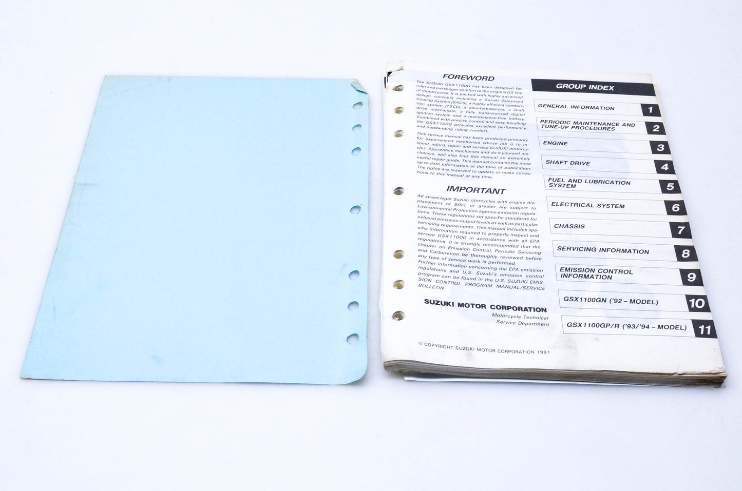 OEM Suzuki 99500-39103-03E GSX1100G Service Manual