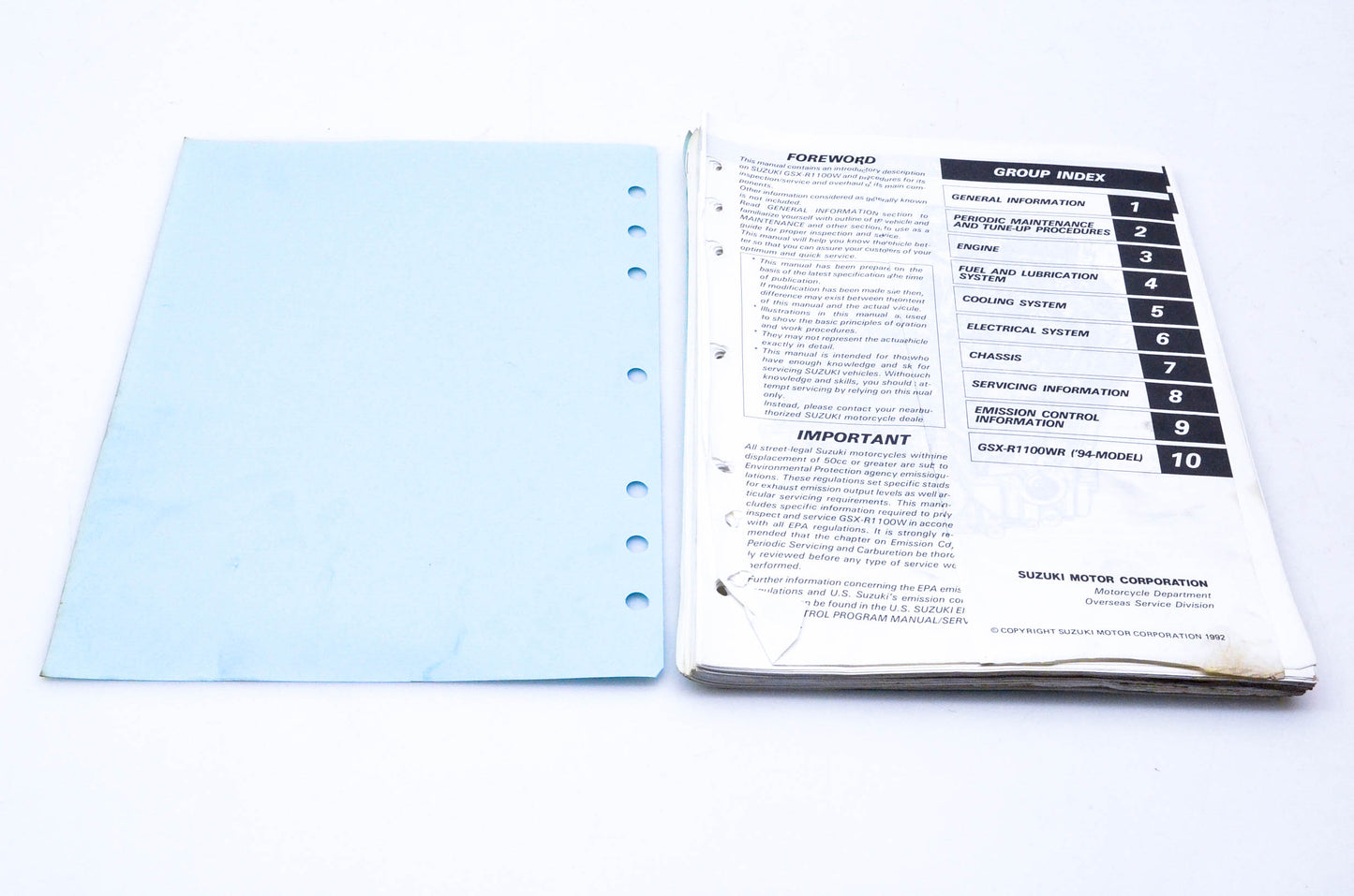 OEM Suzuki 99500-39111-03E GSXR1100W Service Manual