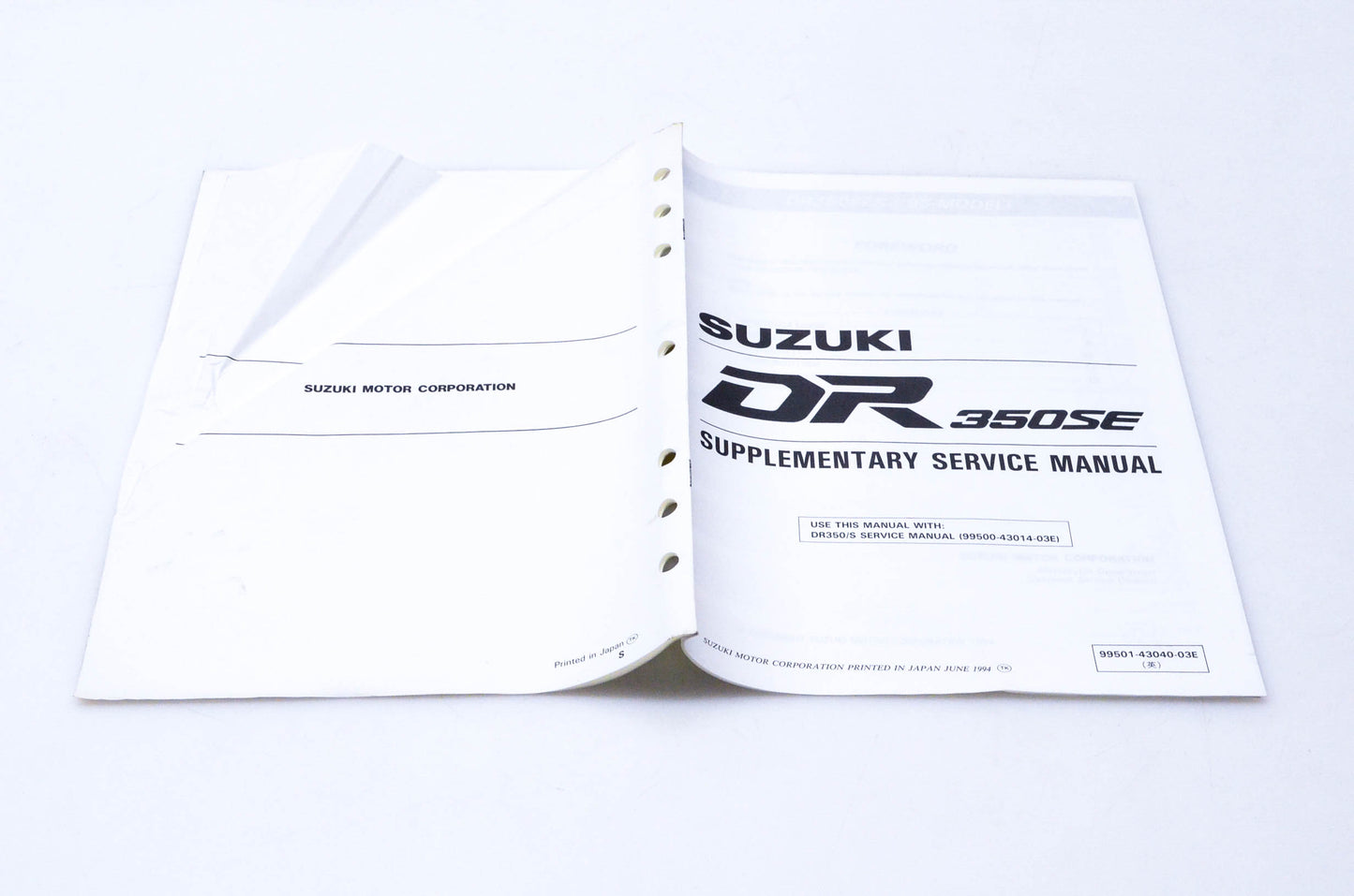 OEM Suzuki 99501-43040-03E DR350SE Supplementary Service Manual