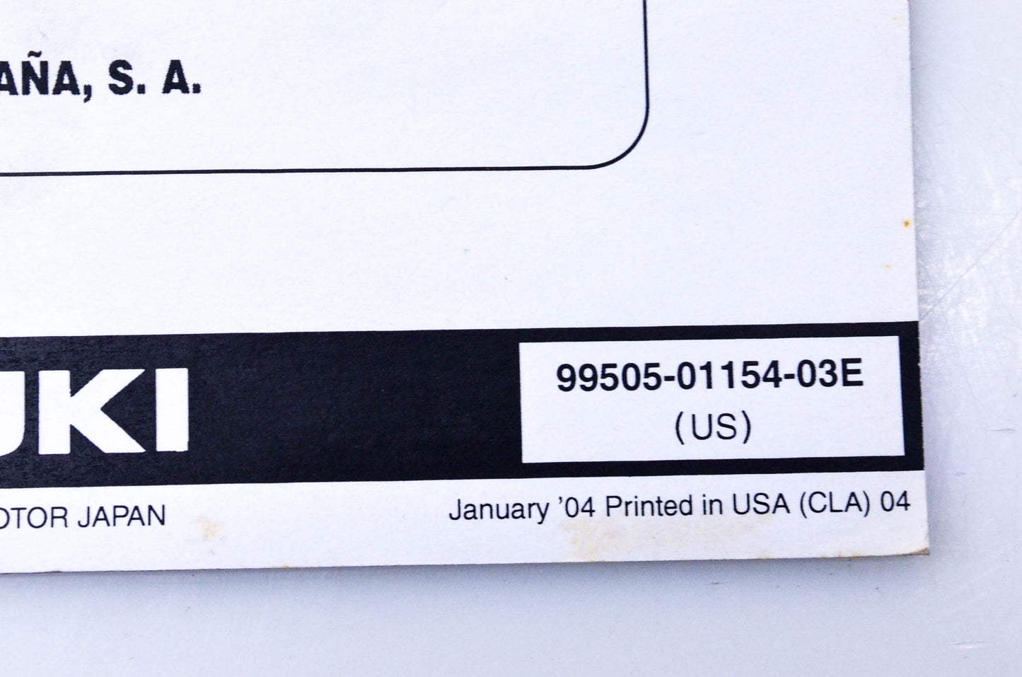 OEM Suzuki 99505-01154-03E GS500FK4 Assembly & Pre-Delivery Service Guide
