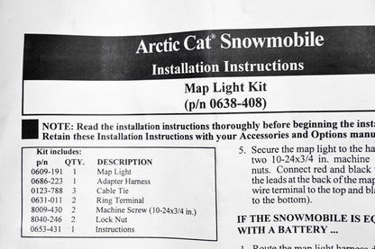 New OEM Arctic Cat 0638-408 Map Light Kit NOS