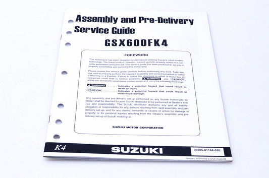OEM Suzuki 99505-01164-03E GSX600FK4 Assembly & Pre-Delivery Service Guide