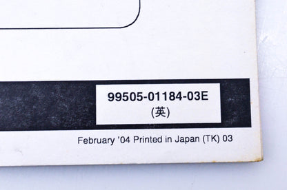 OEM Suzuki 99505-01184-03E GSX-R750K4 Assembly & Pre-Delivery Service Guide