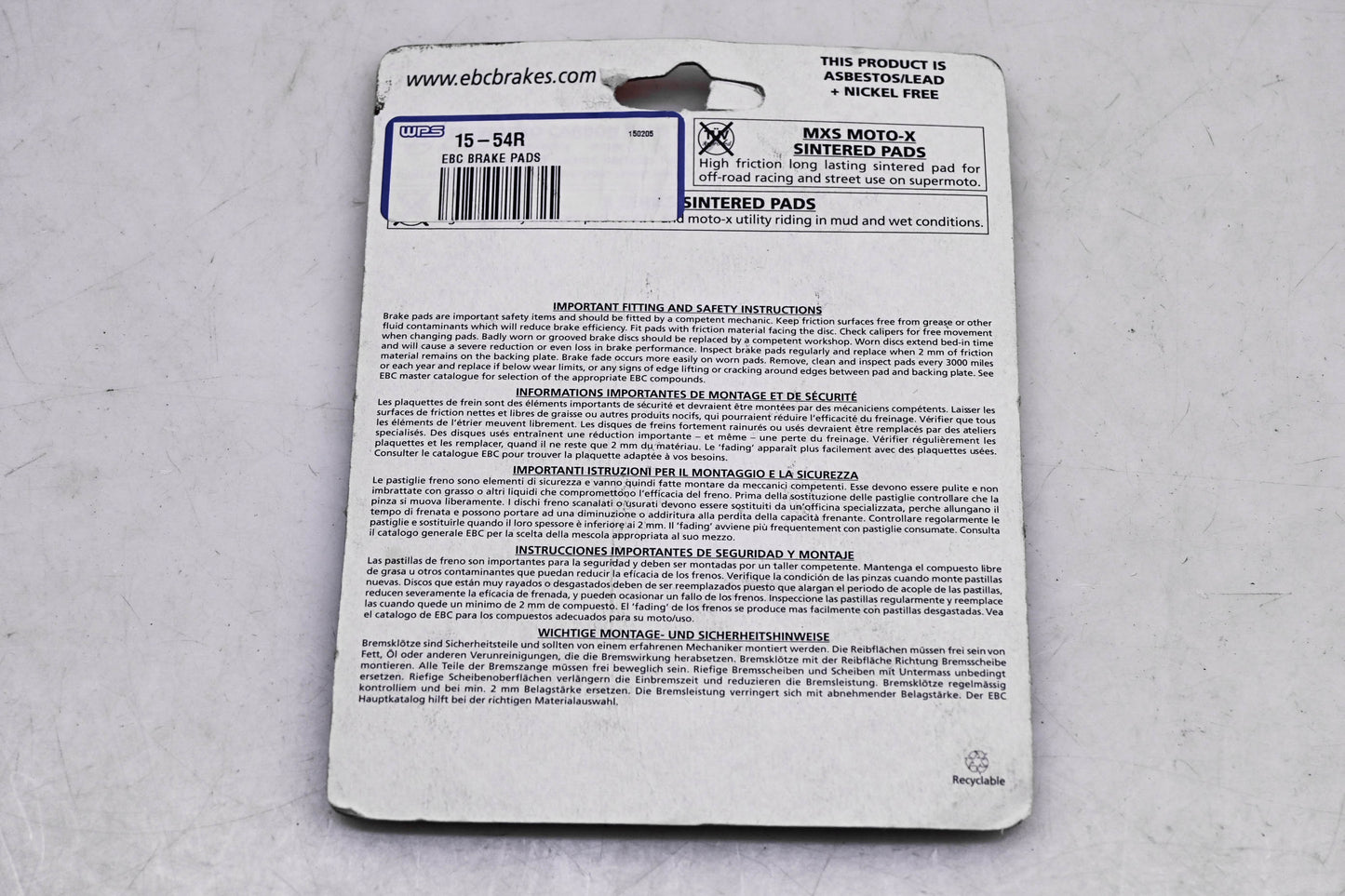 EBC FA54R Brake Pad Kit NOS
