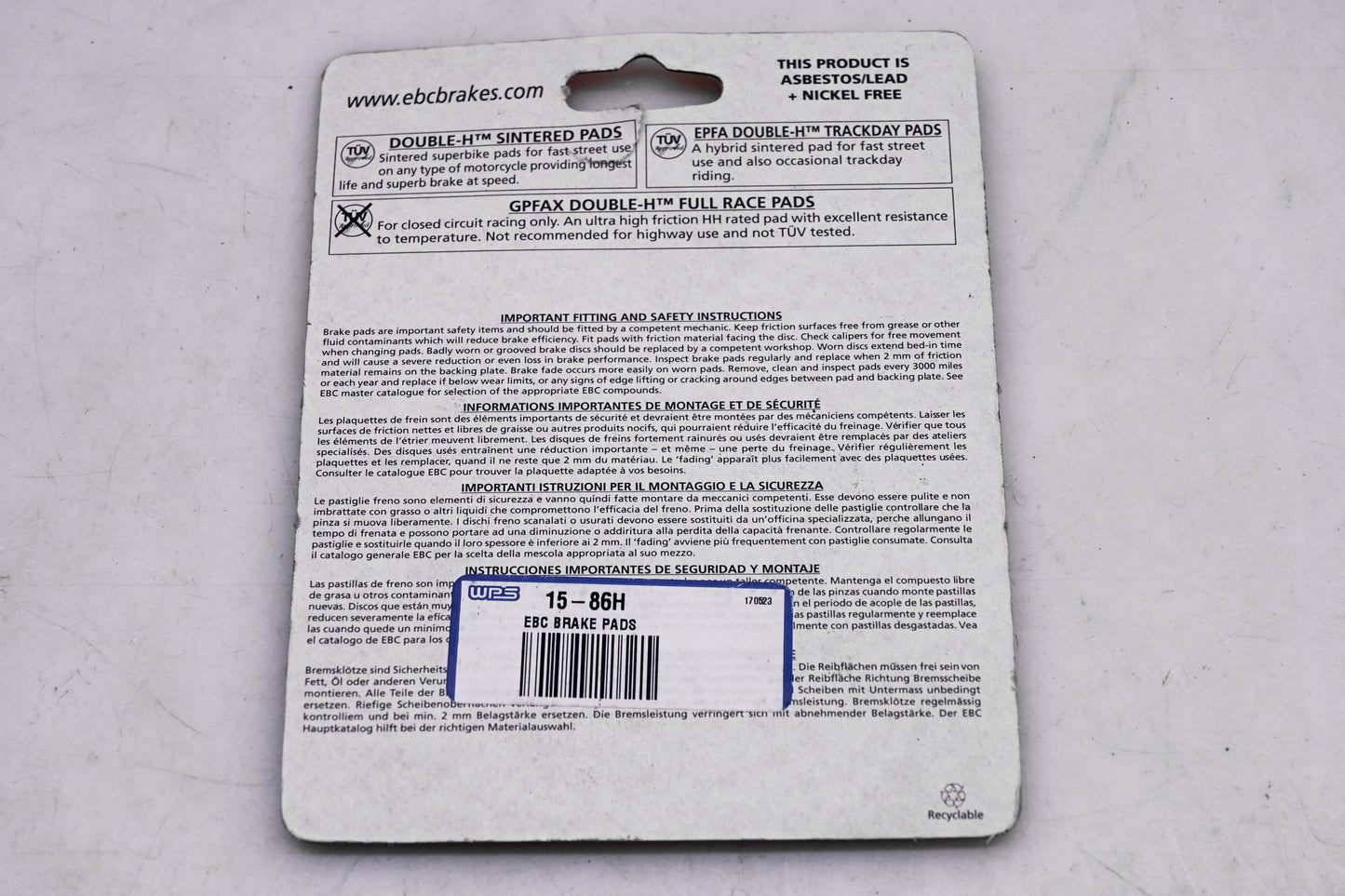 EBC FA86HH Brake Pad Kit NOS