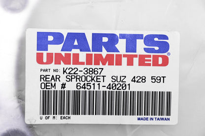 Parts Unlimited K22-3867, 64511-40201 Sprocket 59T NOS