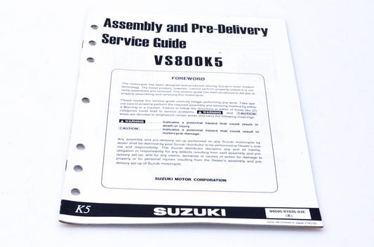 OEM Suzuki 99505-01035-03E VS800K5 Assembly & Pre-Delivery Service Guide