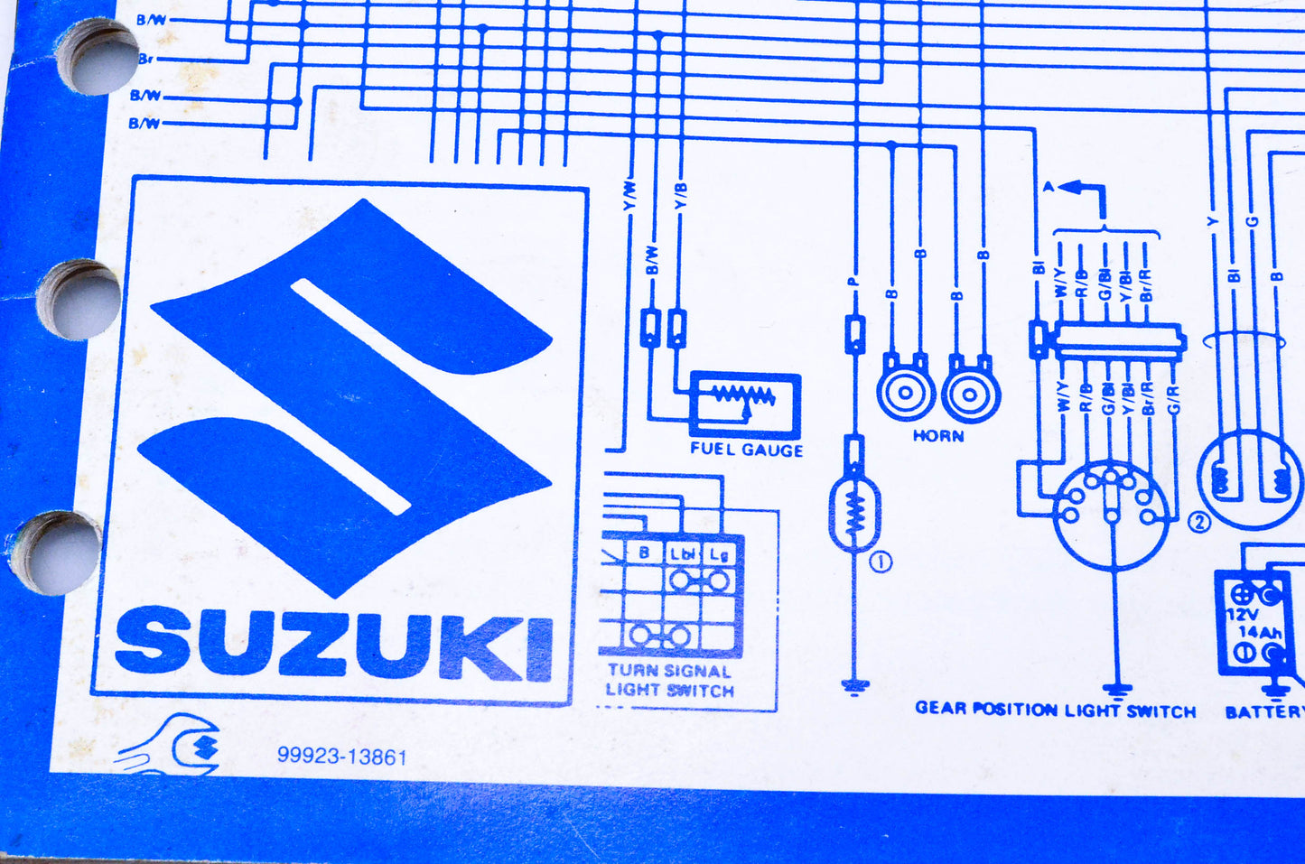 OEM Suzuki 99923-13861 1986 Suzuki Wiring Diagrams