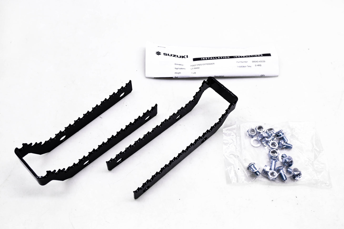 New OEM Suzuki 990A0-45039 LT-R 450 2006 Footpeg Maxi-Miser Kit NOS