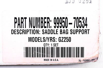 New OEM Suzuki 99950-70534 GZ250 Saddle Bag Support Kit NOS