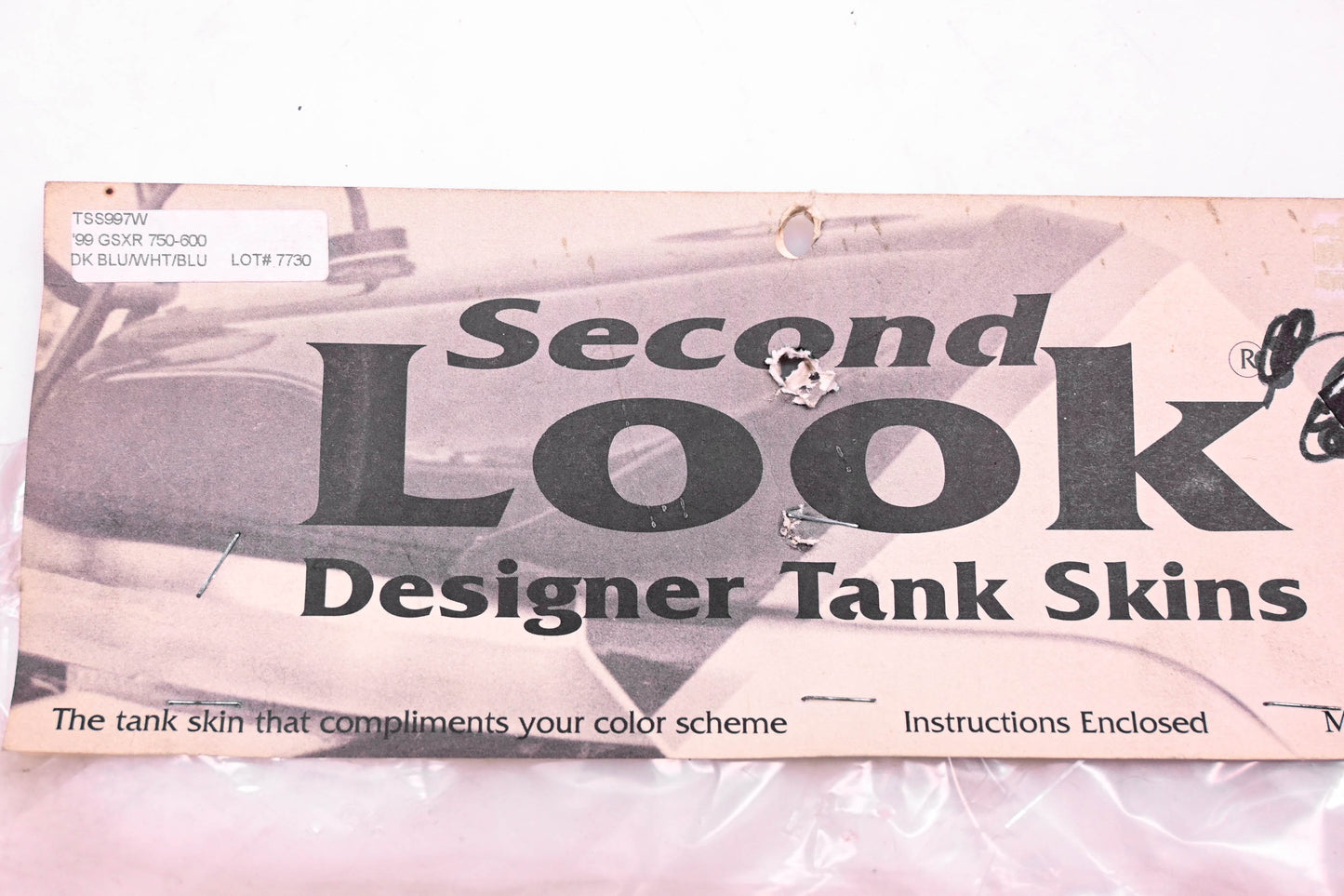 Second Look TSS997W Dark Blue White Blue 1999 GSXR750/600 Tank Protector NOS