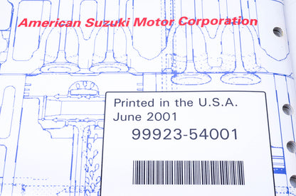 OEM Suzuki 99923-54001 2001 "K1" Models Wiring Diagram Manual